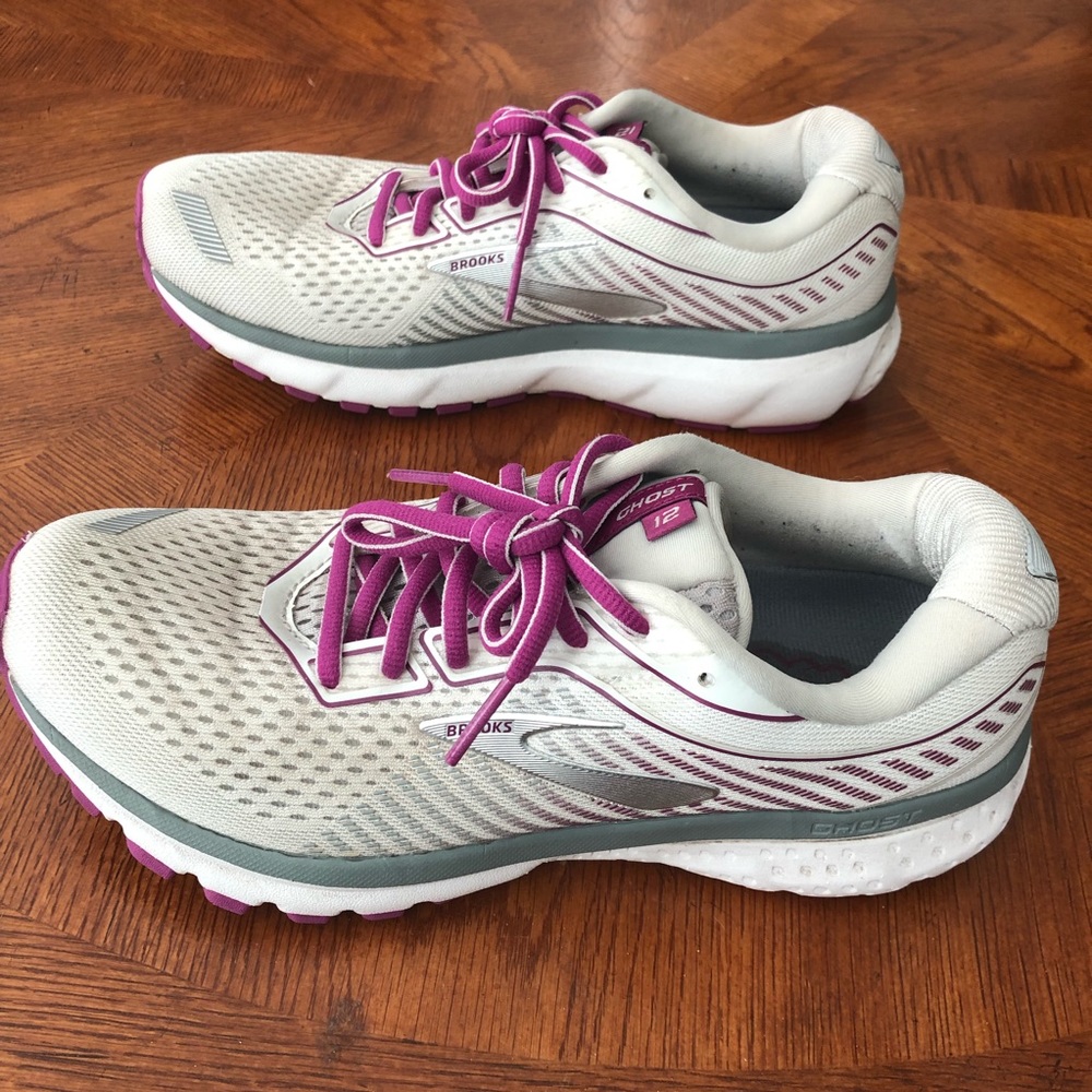 Brooks ghost 12 shoes purple silver
